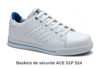 Baskets de sécurité blanches pour peintre ACE S1P S24
