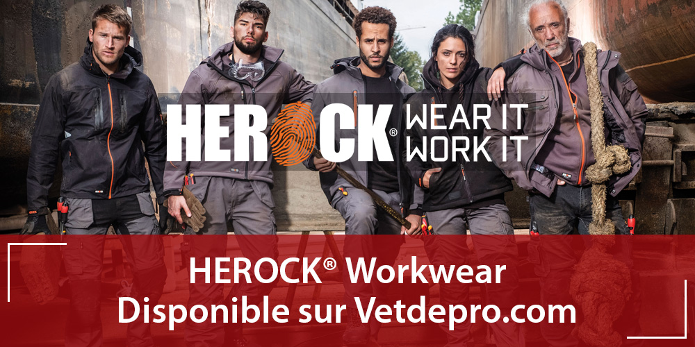 Les vêtements de travail HEROCK sont en vente sur Vetdepro.com