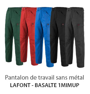 Pantalon de travail sans métal Lafont Basalte