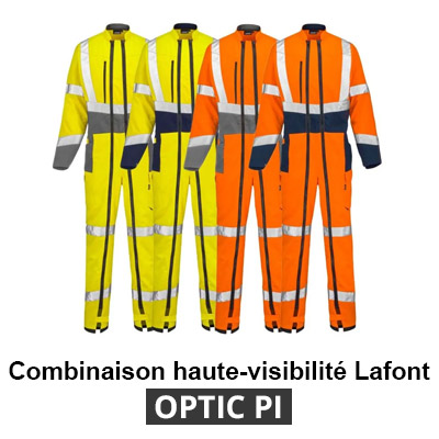 Combinaison haute visibilité 2 zip Lafont OPTIC PI
